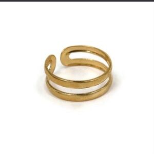 Elegant Gold-Tone Double Band Ring NIP